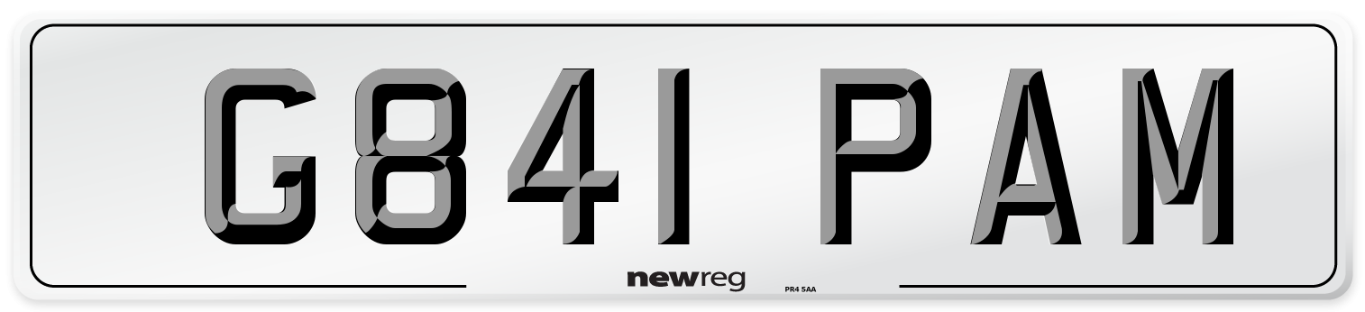 G841 PAM Number Plate from New Reg